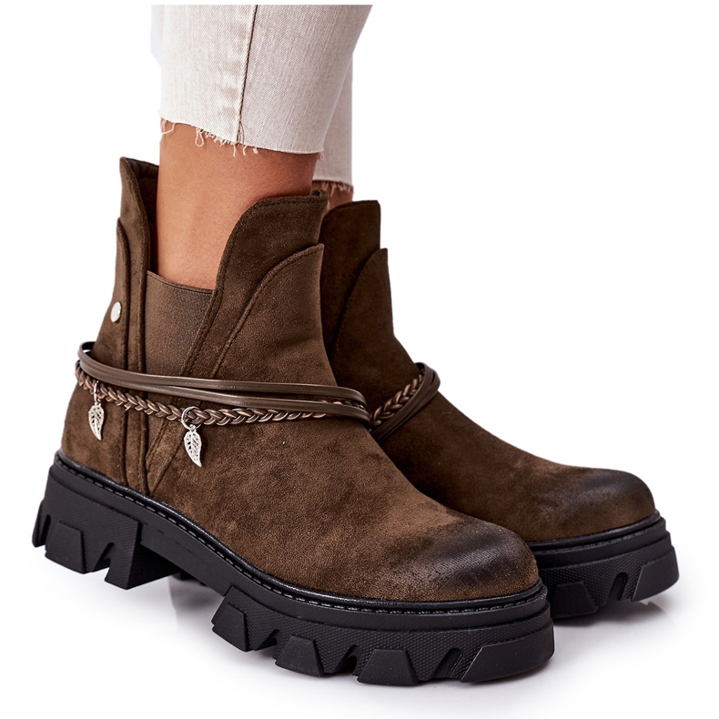 PS1 Bottines chaudes Bottines Jodhpur Vert foncé Bonne idée