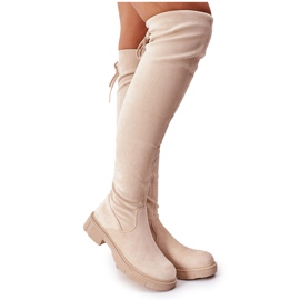 PS1 Cuissardes en daim beige Selina