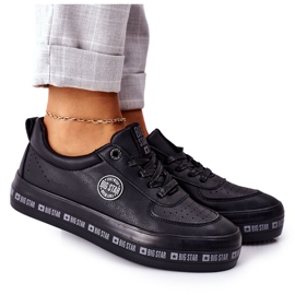 Big Star Baskets en cuir sur la grande étoile II274074 plate-forme noire