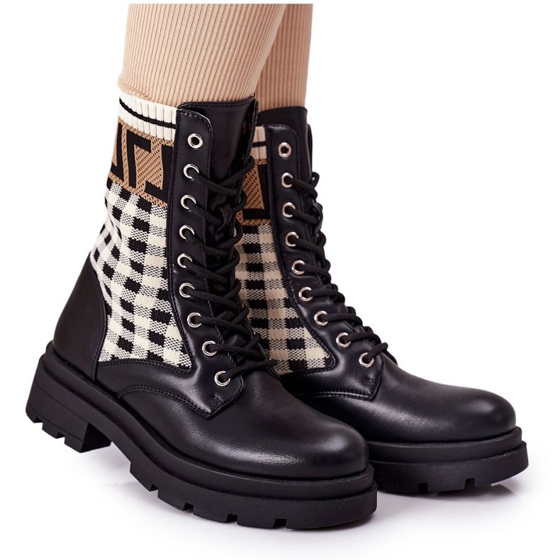 Les travailleurs de l'histoire d'amour en tissu noir élastique brun Les travailleurs de l'histoire d'amour en tissu noir élastique brun