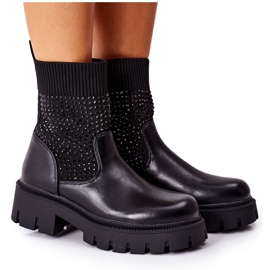 Travailleurs Xoxo noirs en tissu flexible avec zircone cubique