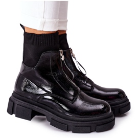 Bottes hautes sur la plate-forme massive Black Chicago le noir Bottes hautes sur la plate-forme massive Black Chicago le noir
