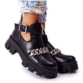PS1 Bottes Torment noires avec chaîne le noir PS1 Bottes Torment noires avec chaîne le noir
