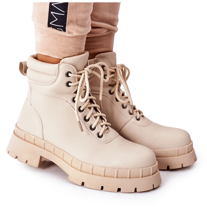 Big Star Bottes Timberki Traperki Beżowe Mustgrow beige
