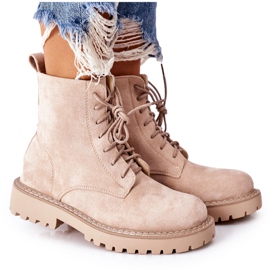PS1 Bottines En Daim Fermeture Éclair Beige Belados