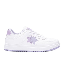 Baskets blanches et violettes avec étoiles Polja