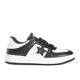 Baskets noires et blanches à étoiles Polja le noir