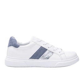 Baskets blanches et bleues sur semelle épaisse Tituana