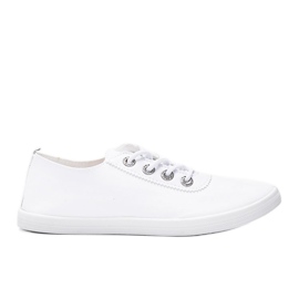 Baskets blanches classiques avec zircones cubiques de Silisov