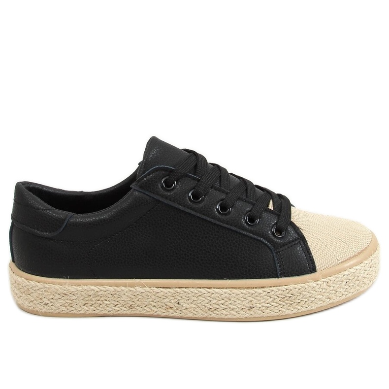 Baskets espadrilles femme noires NA05P Noir le noir