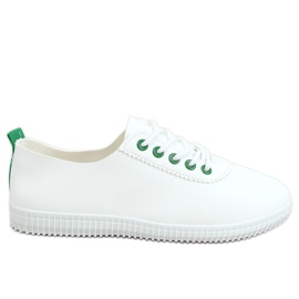 Baskets femme blanches et vertes JF-873 Vert