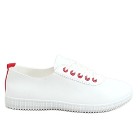 Baskets femme blanches et rouges JF-873 Red