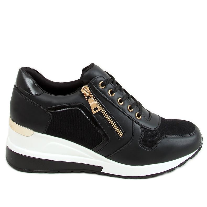 Baskets compensées noires Y9529 Noir le noir