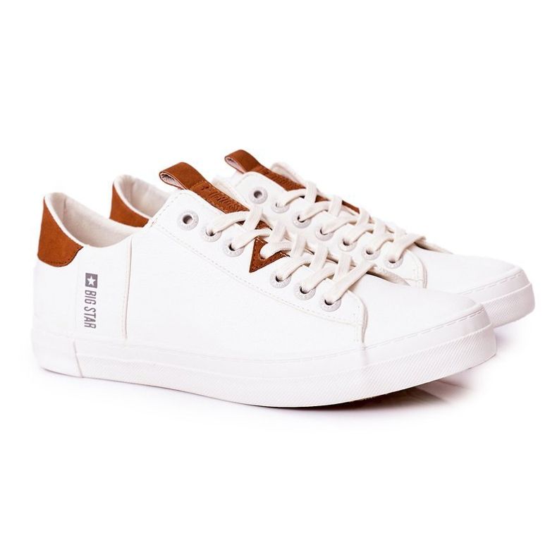 Baskets en cuir pour hommes Big Star GG174025 Blanc blanche Baskets en cuir pour hommes Big Star GG174025 Blanc blanche
