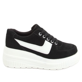 Noir E3141 Baskets noires sur semelle haute le noir