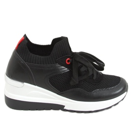 Baskets compensées noires Z1171 Noir le noir