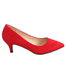 Escarpins femme talon bas rouge L387 Rouge