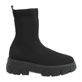 Noir PP01P Bottines chaussettes noires le noir