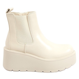 Bottines à semelles hautes beiges QT22P Beige