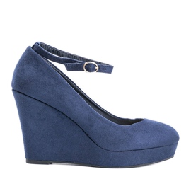 Escarpins compensés bleu marine Marni