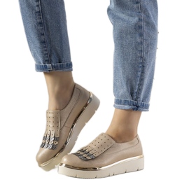 Chaussures à enfiler argentées avec clous GF-FD9 d'or