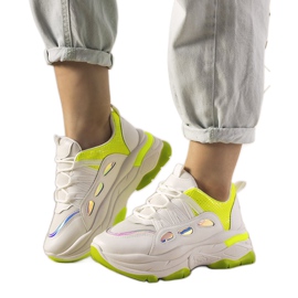 Baskets blanches avec empiècements fluo Far Away