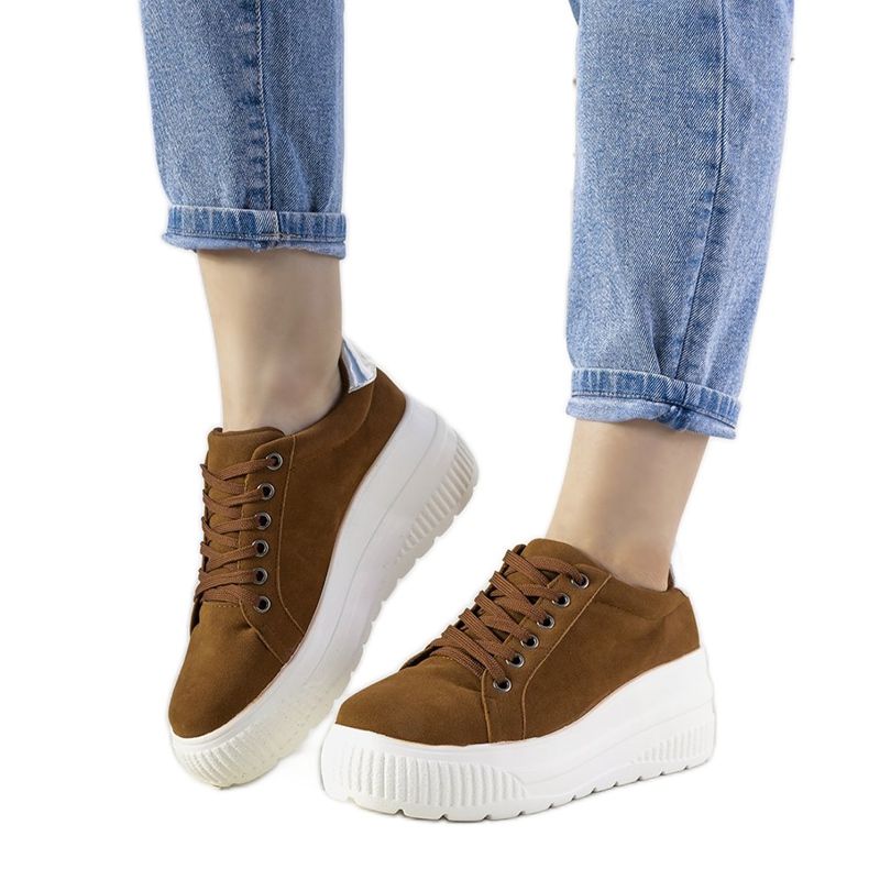 Baskets de sport marron à semelle haute Rapter brun Baskets de sport marron à semelle haute Rapter brun