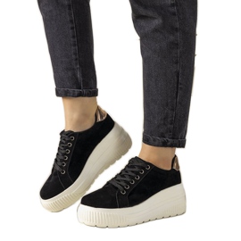 Baskets de sport noires à semelle haute Rapter