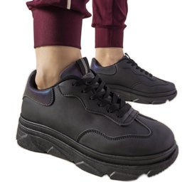 Baskets noires avec insert réfléchissant Kaori le noir