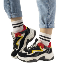 PA1 Baskets noires sur semelle montante Monica le noir