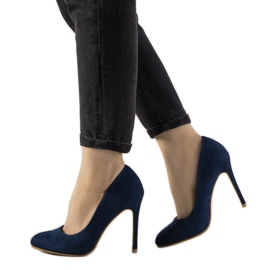 Escarpins bleu marine sur talon Dermeno Escarpins bleu marine sur talon Dermeno