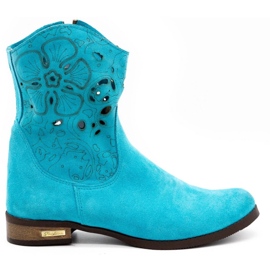 Olivier Bottes ajourées confortables Jess turquoise bleu