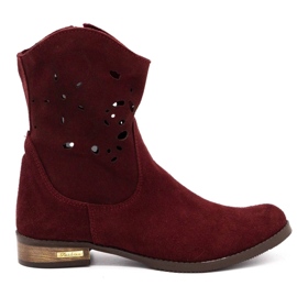 Olivier Bottes ajourées Jess bordeaux confortables rouge