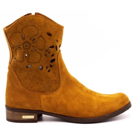 Olivier Bottes ajourées confortables Jess rouges brun Olivier Bottes ajourées confortables Jess rouges brun