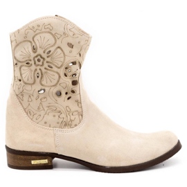 Olivier Bottes ajourées confortables Jess beige clair