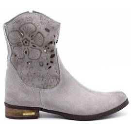 Olivier Bottes ajourées Jess gris clair confortables Olivier Bottes ajourées Jess gris clair confortables