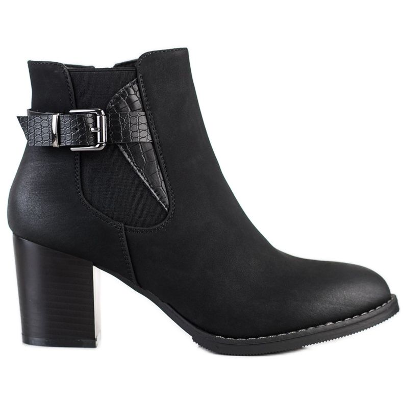 J. Star Bottes sur un poteau avec une boucle décorative le noir