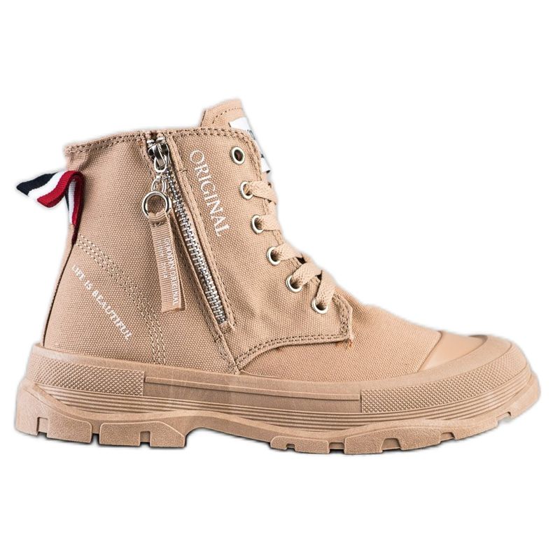 Goodin Baskets avec fermeture éclair décorative beige