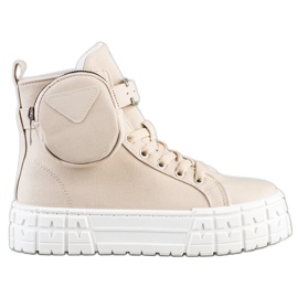 Goodin Baskets sur la plate-forme avec une poche beige