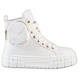 Goodin Baskets sur la plate-forme avec une poche blanc