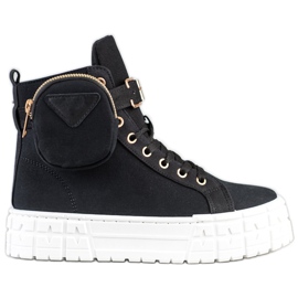 Goodin Baskets sur plateforme avec poche le noir