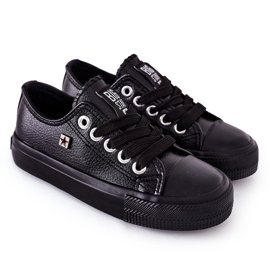Baskets en cuir pour enfants Big Star FF374304 Noir