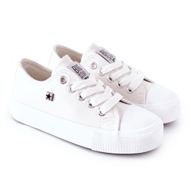 Baskets en cuir pour enfants Big Star FF374300 Blanc blanche Baskets en cuir pour enfants Big Star FF374300 Blanc blanche