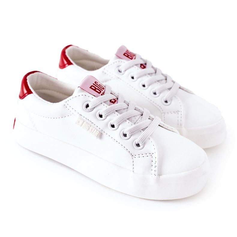 Baskets en cuir pour enfants Big Star DD374134 Blanc blanche