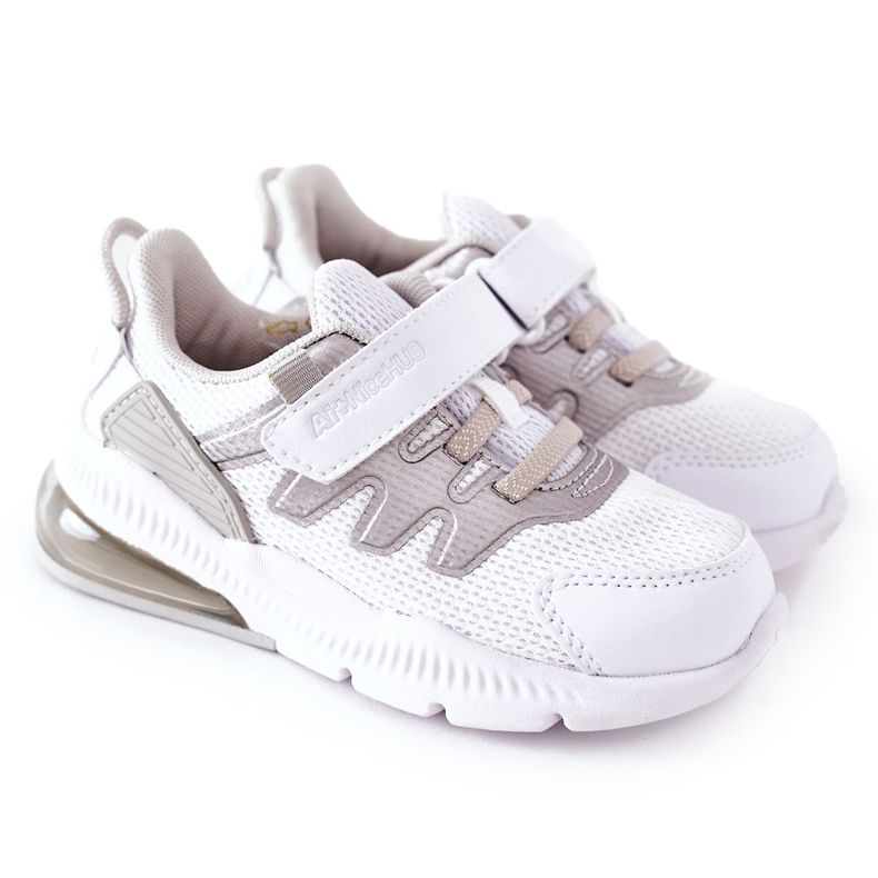 Chaussures de Sport Enfant Avec Velcro ABCKIDS Blanc-Argent blanche Chaussures de Sport Enfant Avec Velcro ABCKIDS Blanc-Argent blanche