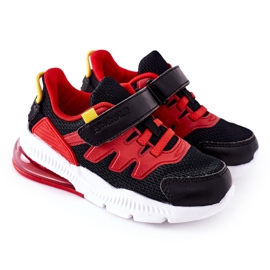 Chaussures de sport pour enfants avec Velcro ABCKIDS Noir-Rouge