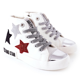 Baskets montantes pour enfants avec fermeture éclair Big Star II374029 Blanc