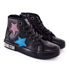 Baskets hautes pour enfants avec fermeture à glissière Big Star II374028 Noir multicolore