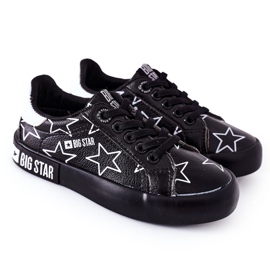 Baskets en cuir pour enfants Big Star II374002 Noir le noir