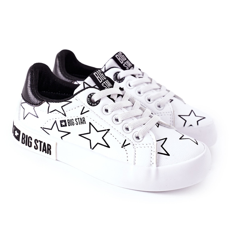 Baskets en cuir pour enfants Big Star II374001 Blanc blanche